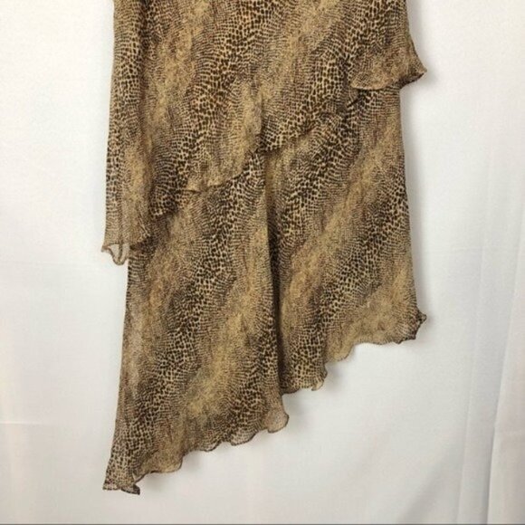 Vintage Chetta B Leopard Print Layered Silk Dress L - Picture 11 of 12